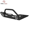 YITAMOTOR® for 1987-2006 Jeep Wrangler TJ YJ Steel Front Bumper w/ Winch Plate & Led Lights