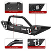 YITAMOTOR® for 1987-2006 Jeep Wrangler TJ YJ Steel Front Bumper w/ Winch Plate & Led Lights