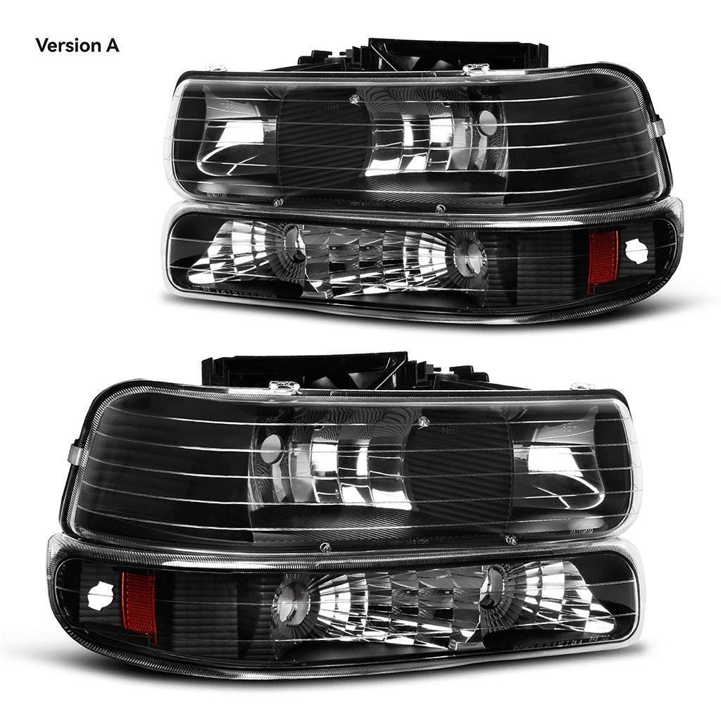 YITAMOTOR® Headlight Set For 2000-2006 Chevy Suburban Tahoe Headlights Lamps + Tail Lights Pair