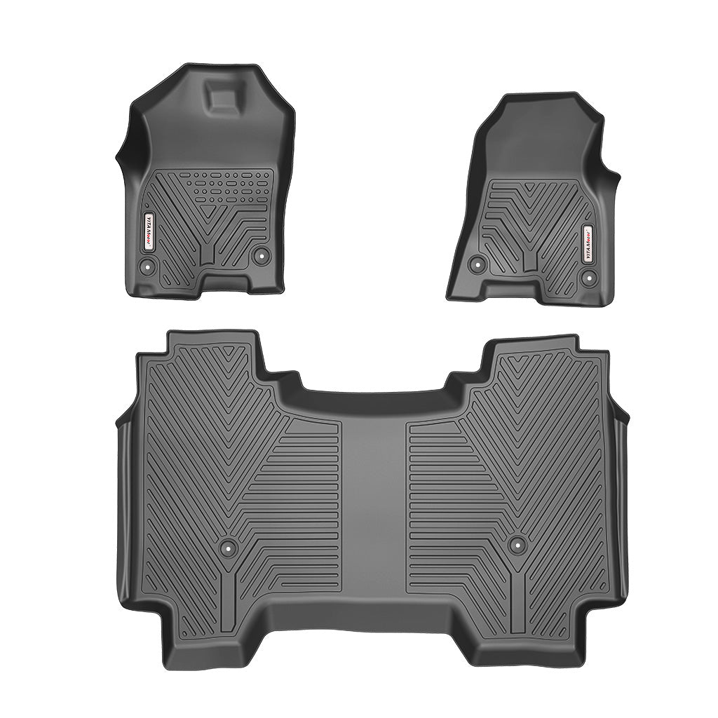 YITAMOTOR® 2019-2024 Dodge Ram 1500 Crew Cab Nuevo kit de alfombrillas para el piso del cuerpo Revestimiento del piso Kit delantero trasero de goma