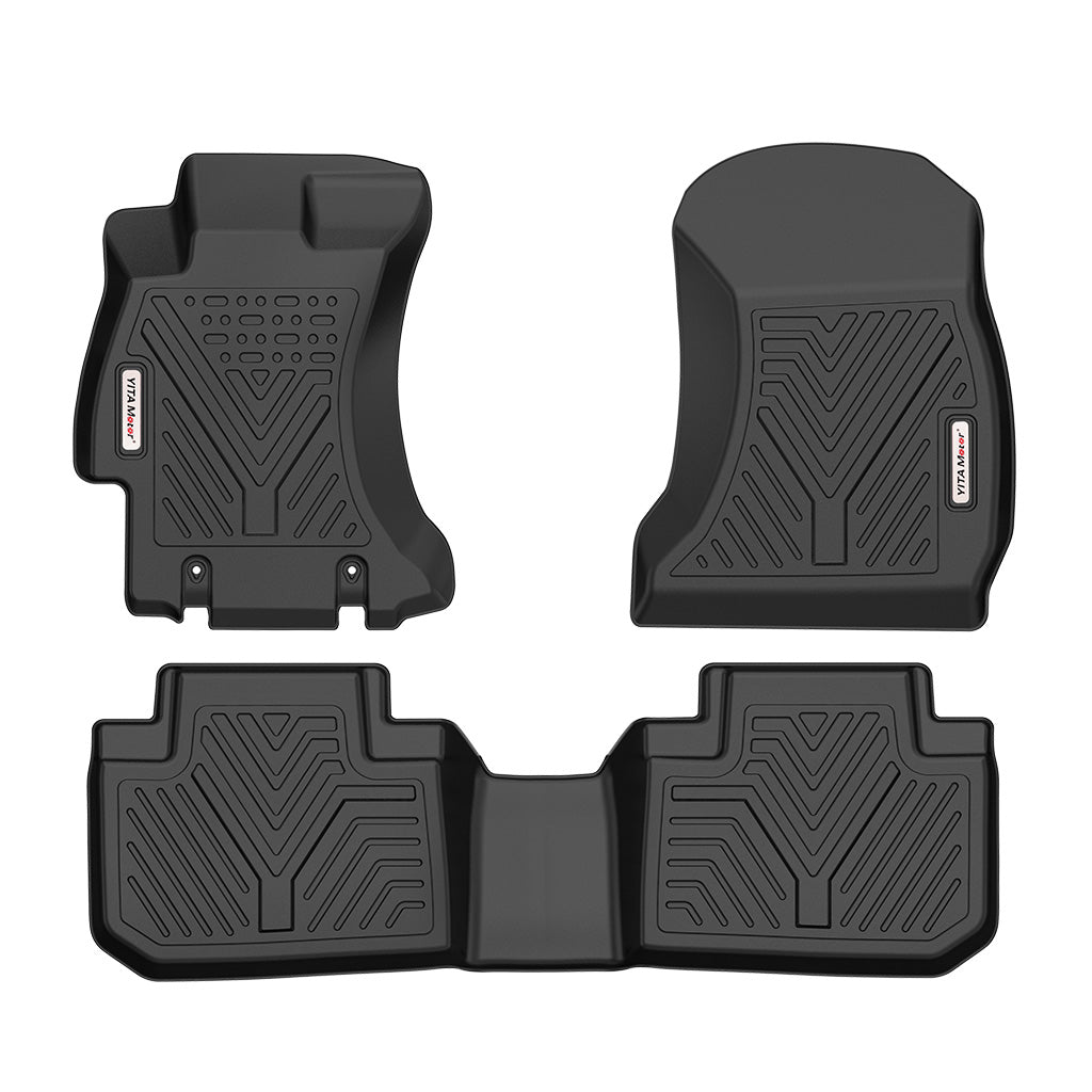 YITAMOTOR® Custom-Fit Black TPE All-Weather Floor Mats for 2014-2018 Subaru Forester, 1st & 2nd Row Protection Liners