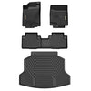 YITAMOTOR® Custom-Fit Black TPE Cargo Liner Floor Mats for 2012-2016 Honda CR-V, All-Weather Protection