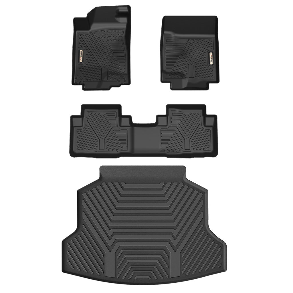 YITAMOTOR® Custom-Fit Black TPE Cargo Liner Floor Mats for 2012-2016 Honda CR-V, All-Weather Protection