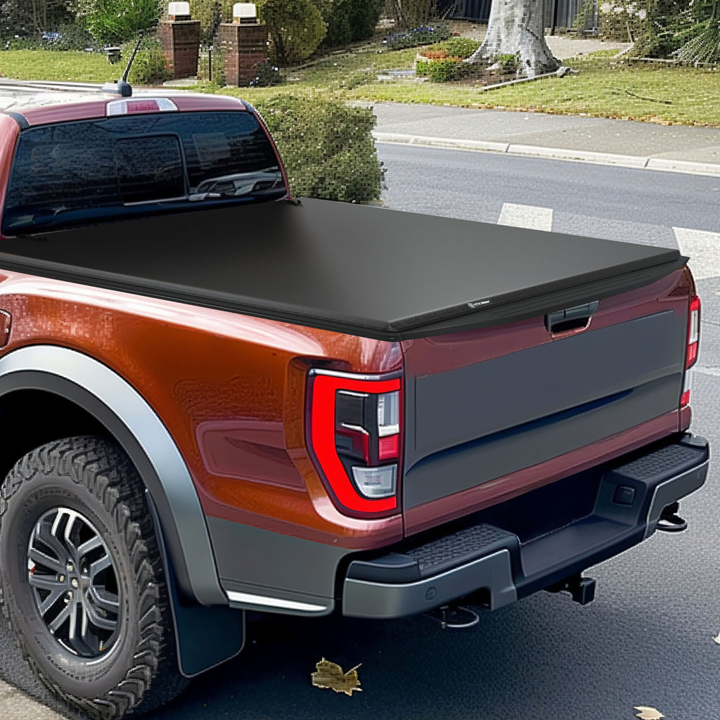 YITAMOTOR® Soft Quad Fold Truck Bed Tonneau Cover Compatible with 1999-2023 Ford F-250 F-350 F250 F350 Super Duty 8 ft Bed