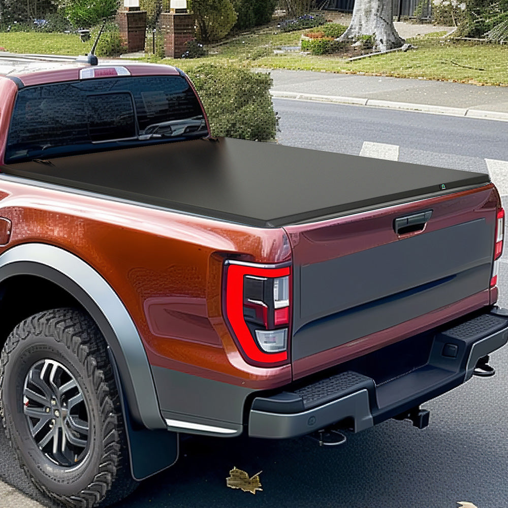 YITAMOTOR® Soft Tri-fold Truck Bed Tonneau Cover Compatible with 2015-2024 Ford F-150 F150 (Excl. Raptor Series) 5.5ft Bed