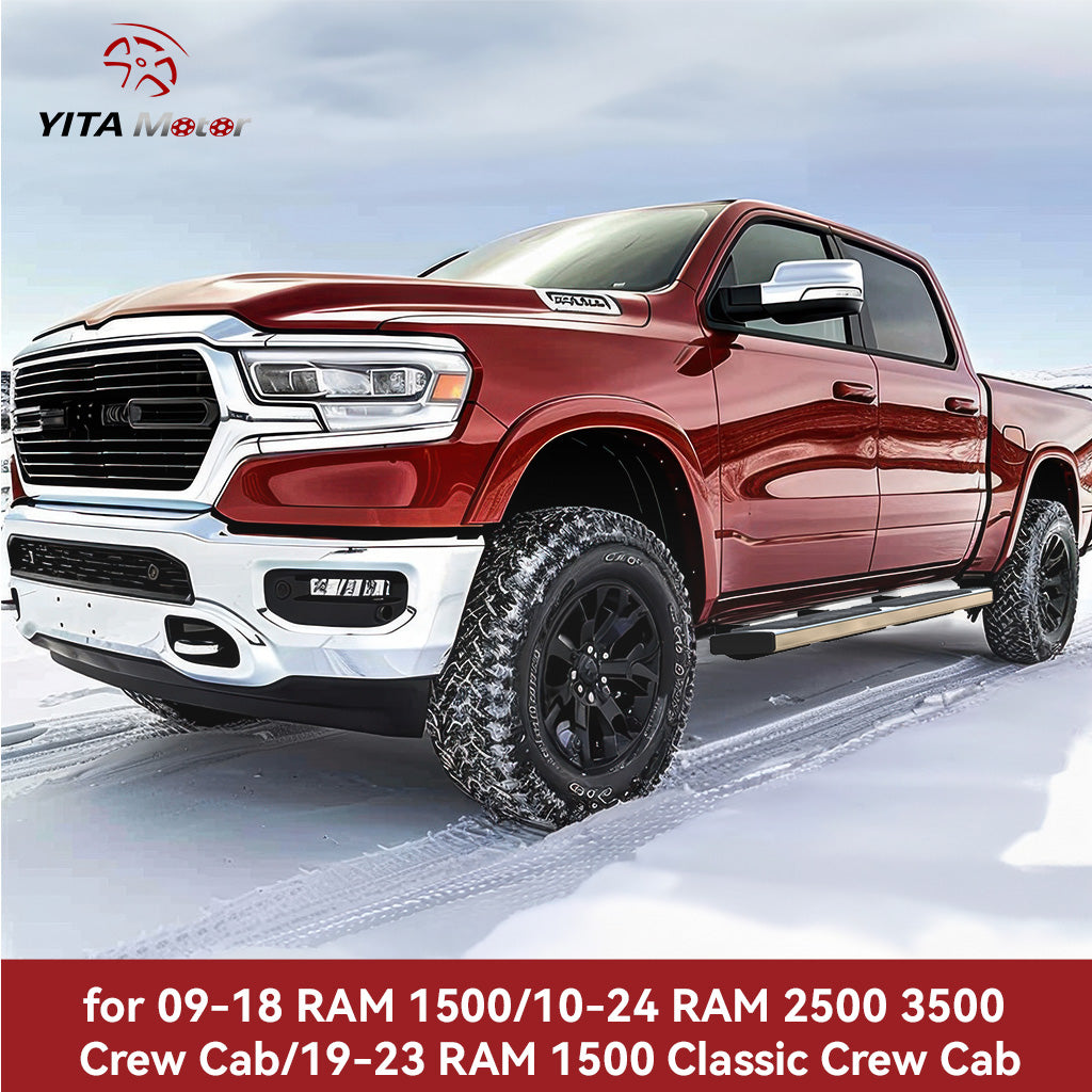 YITAMOTOR® 09-18 Dodge Ram 1500 10-24 Ram 2500/3500 (incluye 19-24 Classic) Crew Cab Estribos laterales de 6" Estribos