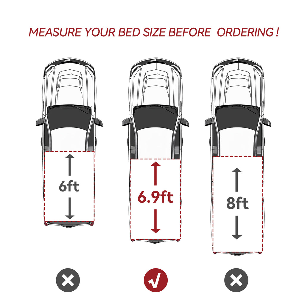 YITAMOTOR® Cubierta de lona triple plegable para cama dura de 6,9 ​​pies para Silverado Sierra 2500 3500HD 2020-2024
