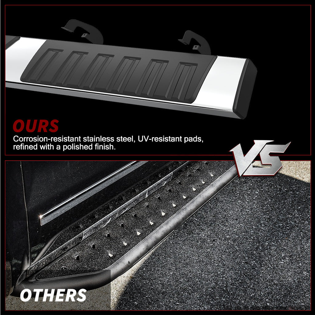 YITAMOTOR® 6" Running Boards for 2007-2018 Silverado/GMC Sierra 1500 & 2500HD 3500HD Crew Cab, 2019 Silverado/Sierra 2500HD 3500HD (Gas Engine Only)