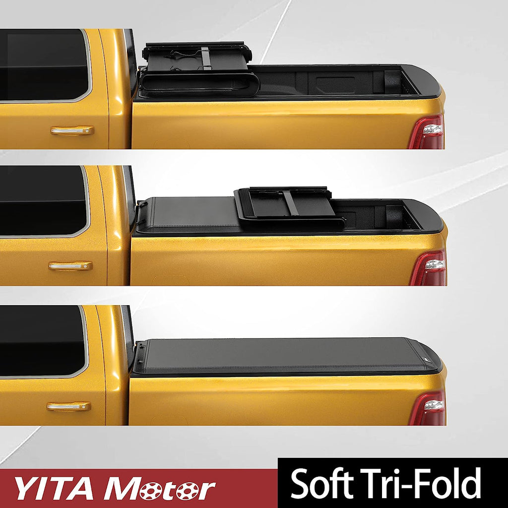 YITAMOTOR® Funda Tonneau para caja de camioneta suave y triple compatible con Ford Maverick 2022 2023 2024 de 4.5' (54")