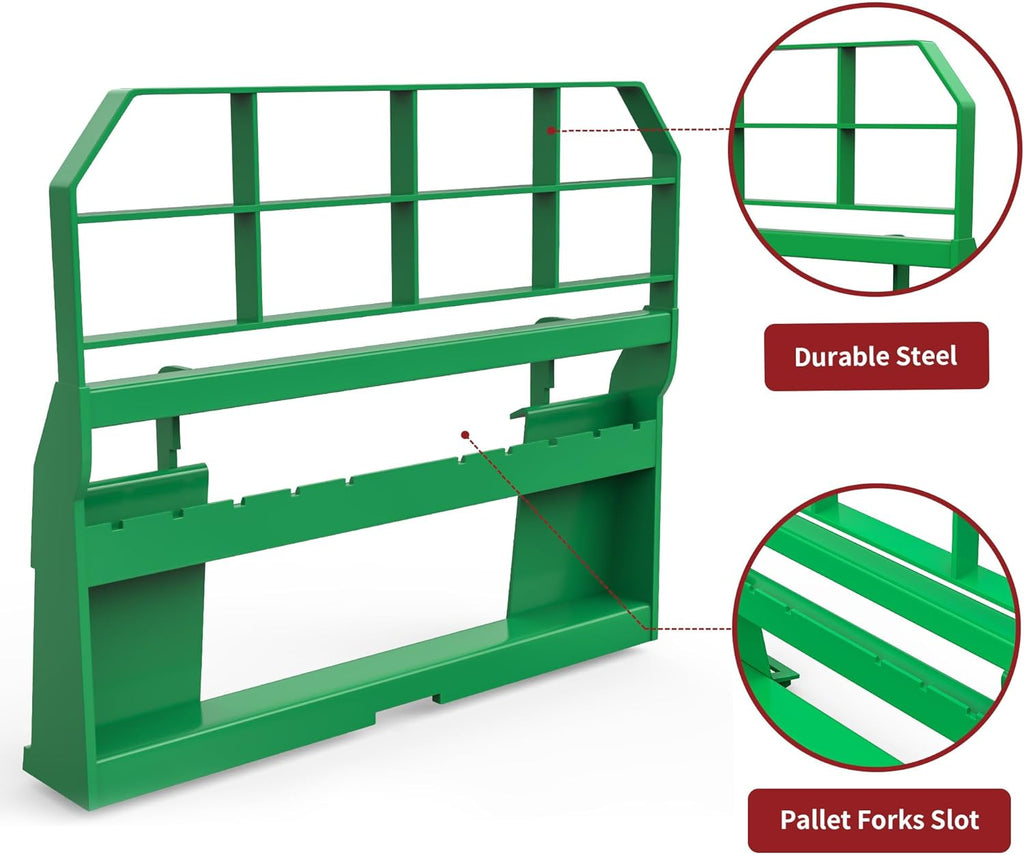 4000lbs Pallet Fork Frame, 46" Skid Steer Pallet Fork Frame for Kubota Bobcat Skid Steer Loaders Tractors, Green Steel