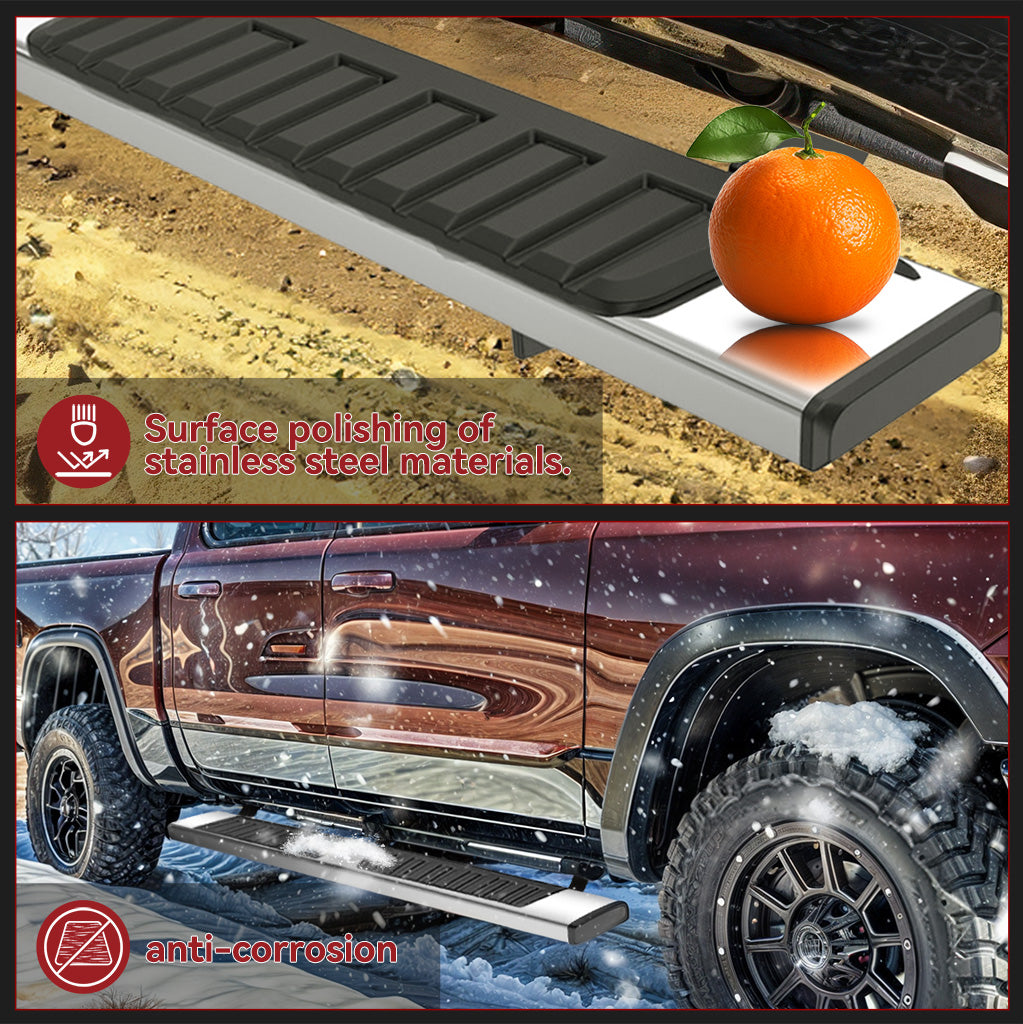 YITAMOTOR® 6" Side Steps Running Boards for 2009-2018 Dodge Ram 1500, 2010-2024 Ram 2500/3500 (Incl. 2019-2024 Classic) Crew Cab