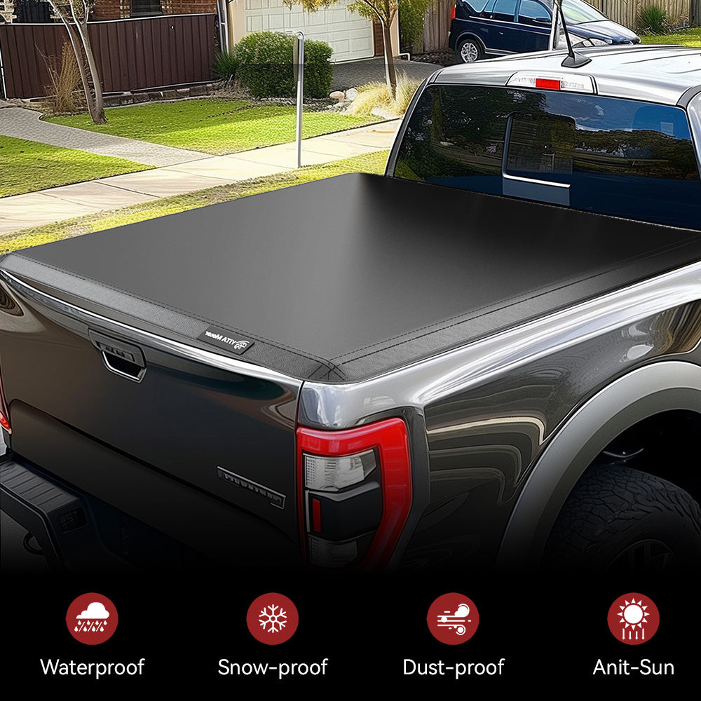 YITAMOTOR® Soft Tri-fold 2009-2014 Ford F-150 (Excl. Serie Raptor), cubierta estilo plataforma para camioneta con caja de 6.5 pies