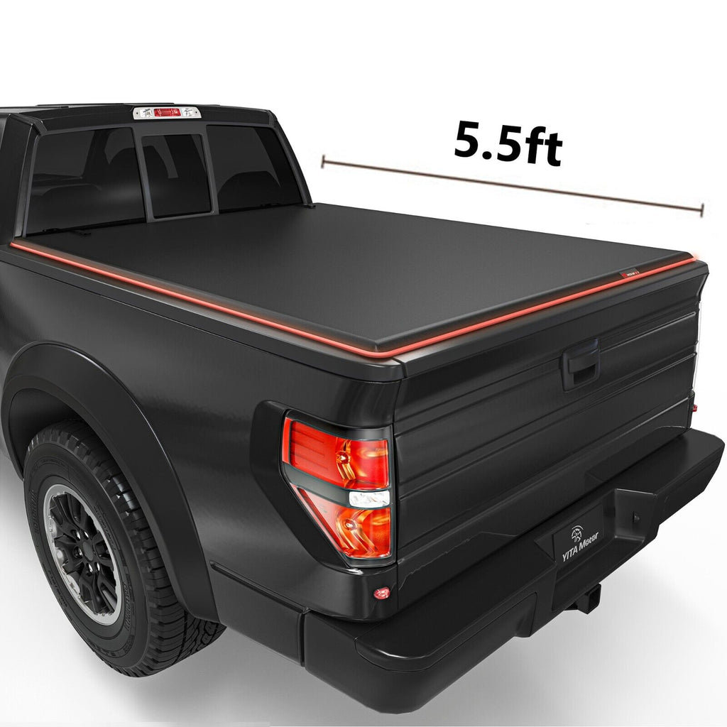 YITAMOTOR® 5.5 Ft Tonneau Cover Soft 3-Fold For 2015-2024 Ford F150 Re ...