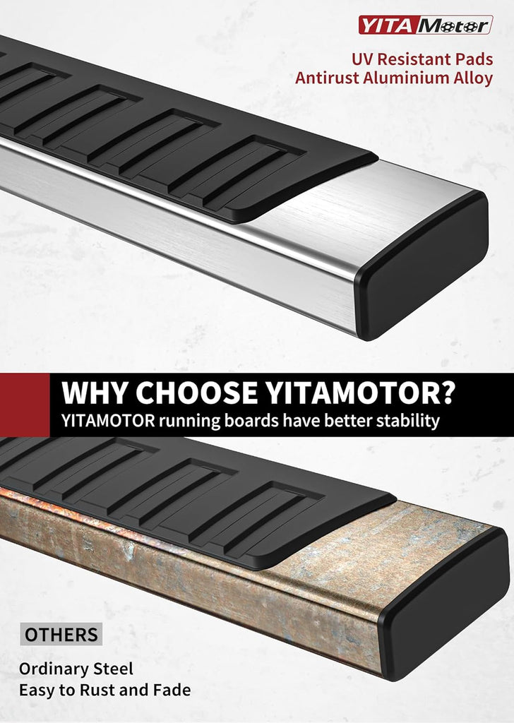 YITAMOTOR® 6.5 inches Running Boards Compatible with 2015-2024 Ford F150 SuperCab, 2017-2024 Ford F250 F350 F450 F550 Super Cab Side Step Nerf Bar