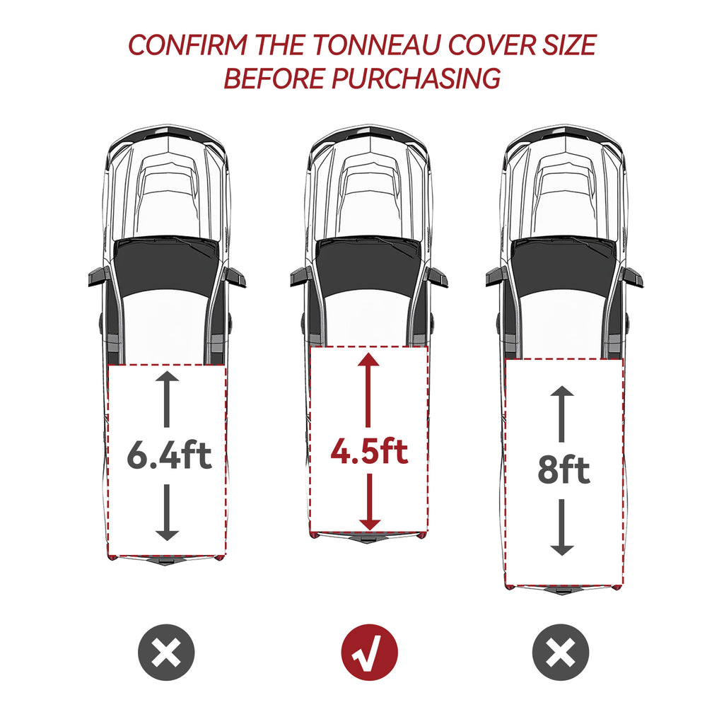 YITAMOTOR® 4.6 ft Hard Tri-Fold for 22-24 Ford Maverick Tonneau Cover Truck Bed Waterproof