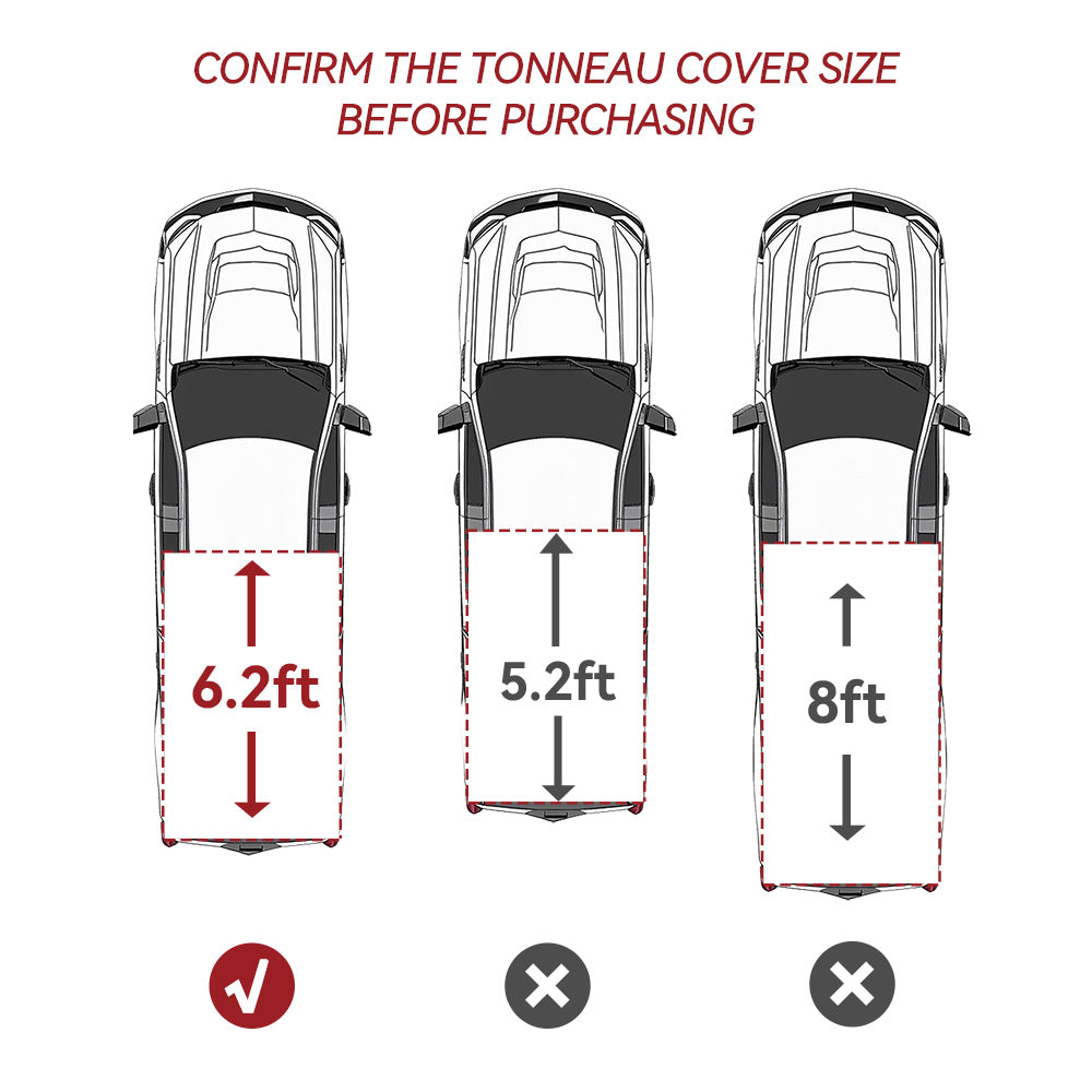 YITAMOTOR® Soft Tri-Fold Tonneau Cover for 2015-2023 Chevy Colorado/GMC Canyon, 6.2ft Fleetside Bed