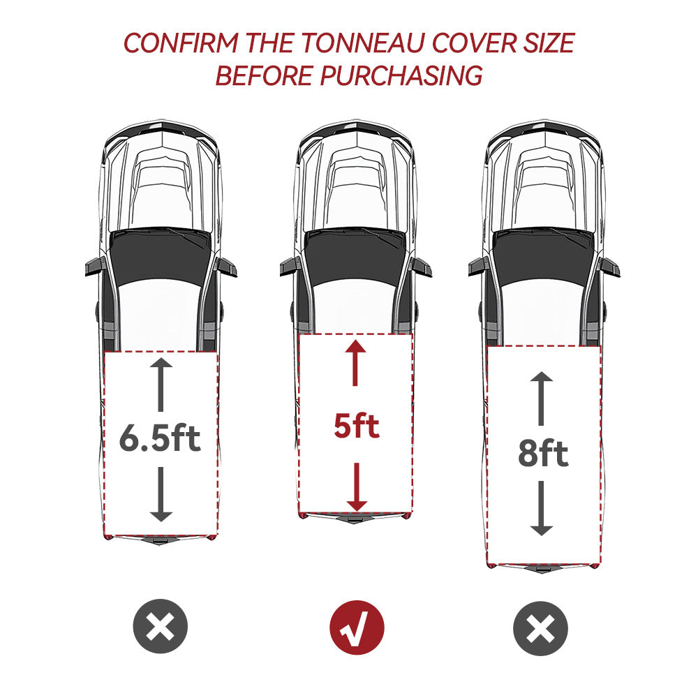 YITAMOTOR® Tri-Fold Soft Truck Bed Tonneau Cover Compatible with 2005-2024 Nissan Frontier 5 ft Bed