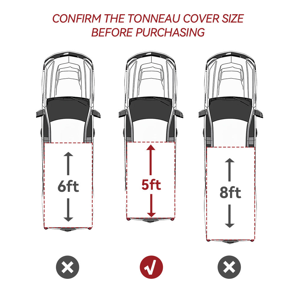 YITAMOTOR® Soft Roll-Up Tonneau Cover for 2005-2024 Nissan Frontier (Excluding Mexico), 5ft Fleetside Bed