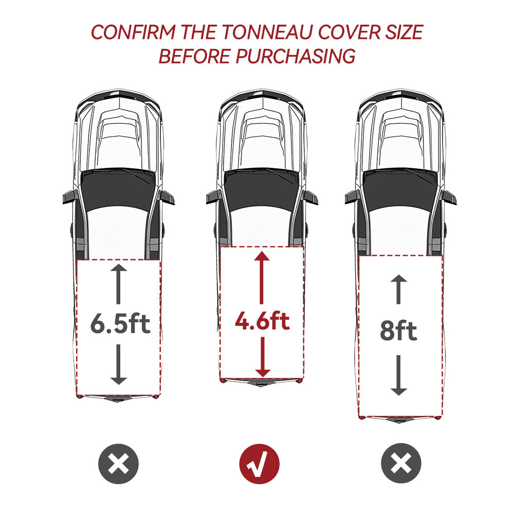 YITAMOTOR® Funda Tonneau para caja de camioneta suave y triple compatible con Ford Maverick 2022 2023 2024 de 4.5' (54")