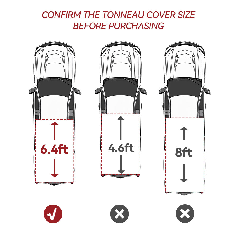 YITAMOTOR® Funda Tonneau suave de tres pliegues para Ram 1500 Classic, Fleetside 19-24, caja de 6.4 pies sin Rambox 