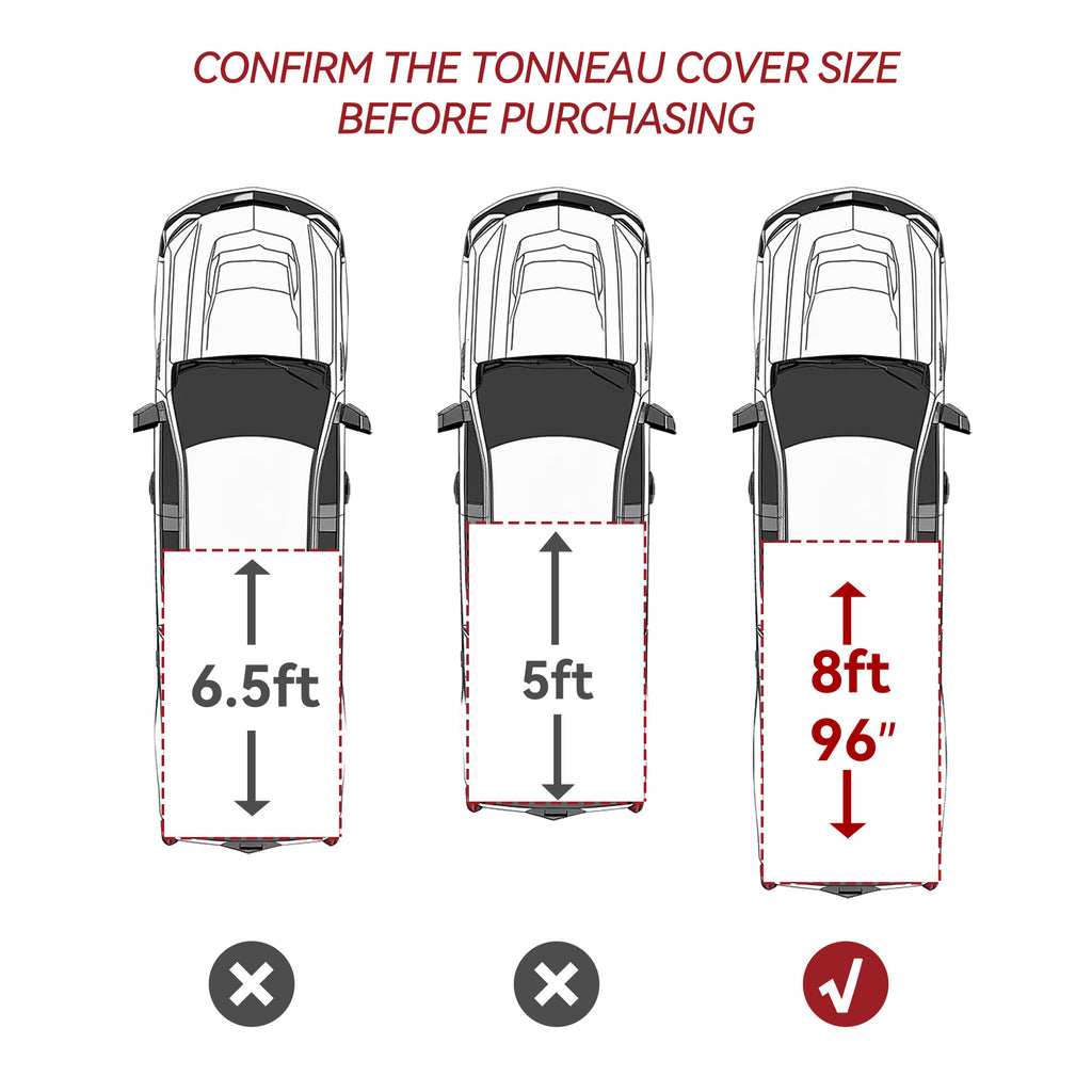 YITAMOTOR® Soft Quad Fold Truck Bed Tonneau Cover Compatible with 1999-2023 Ford F-250 F-350 F250 F350 Super Duty 8 ft Bed