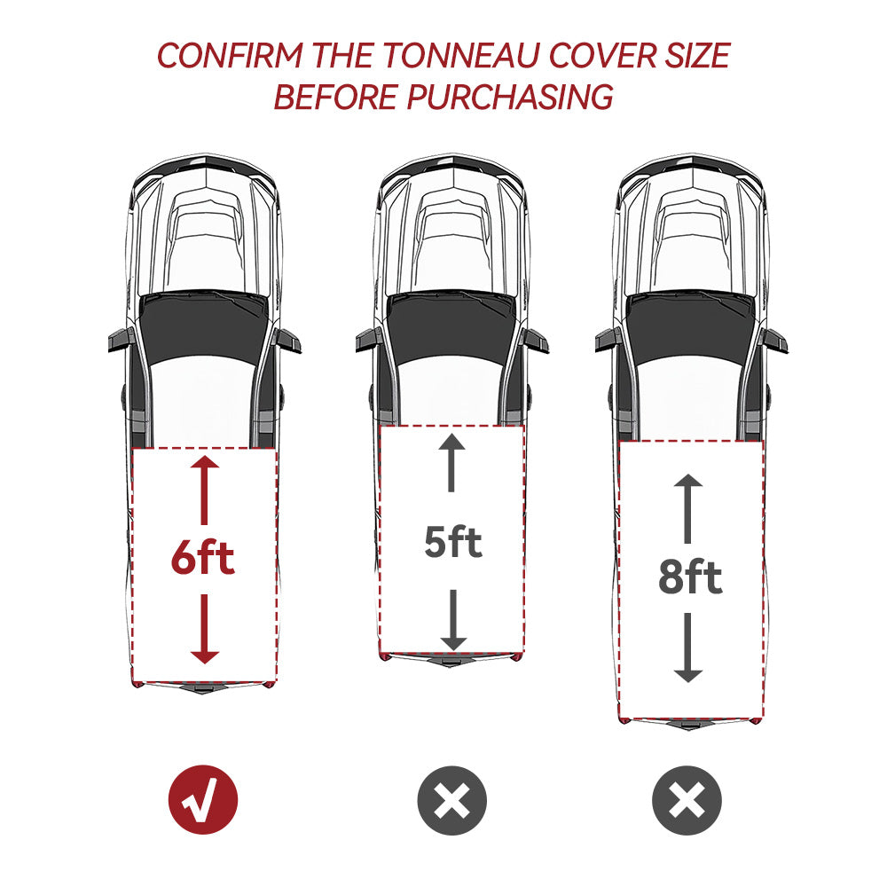 YITAMOTOR® Soft Tri-Fold Tonneau Cover for 2016-2023 Toyota Tacoma (Excl. Trail Edition), 6ft Bed