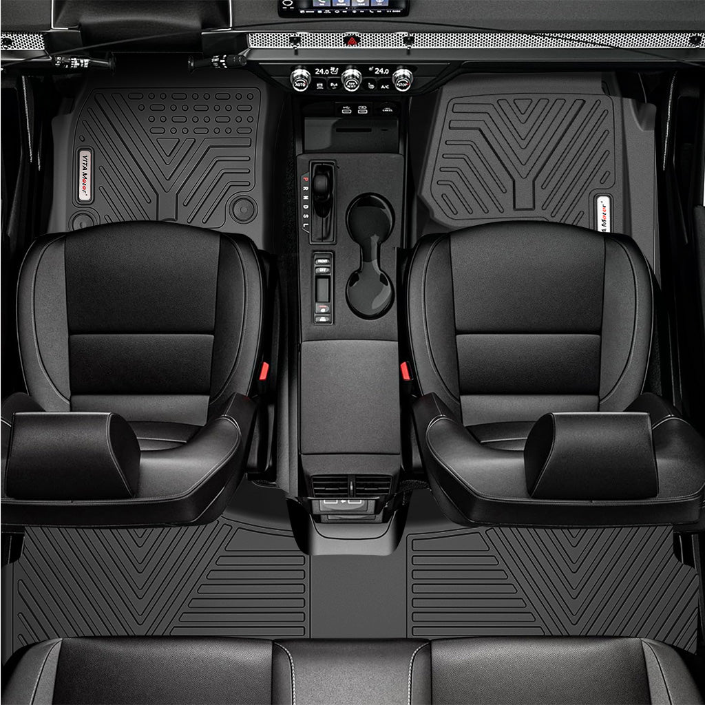 YITAMOTOR® Rubber Floor Mats for 2019-2025 Dodge Ram 1500 Crew Cab New Body, Front & Rear Floor Liner Kit