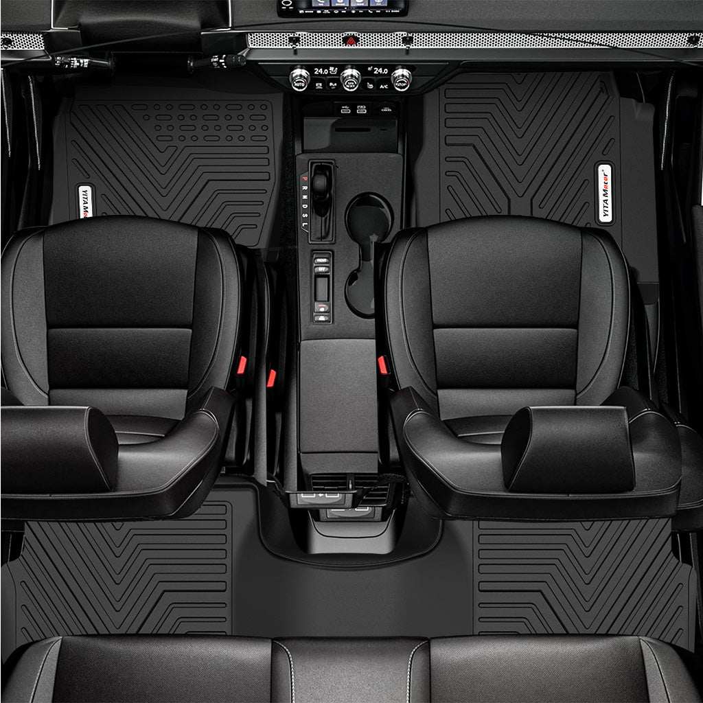 YITAMOTOR® Floor Mats Compatible with 2017-2021 Nissan Titan, 2016-2021 Nissan Titan XD Crew Cab with 1st Row Bucket Seat, Custom Fit Floor Liners, 1st & 2nd Row All-Weather Protection, Black