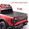 YITAMOTOR® Cubierta suave para caja de camioneta Nissan Titan 2004-2015, plegable cuádruple, caja Fleetside de 6.5 pies sin caja Titan