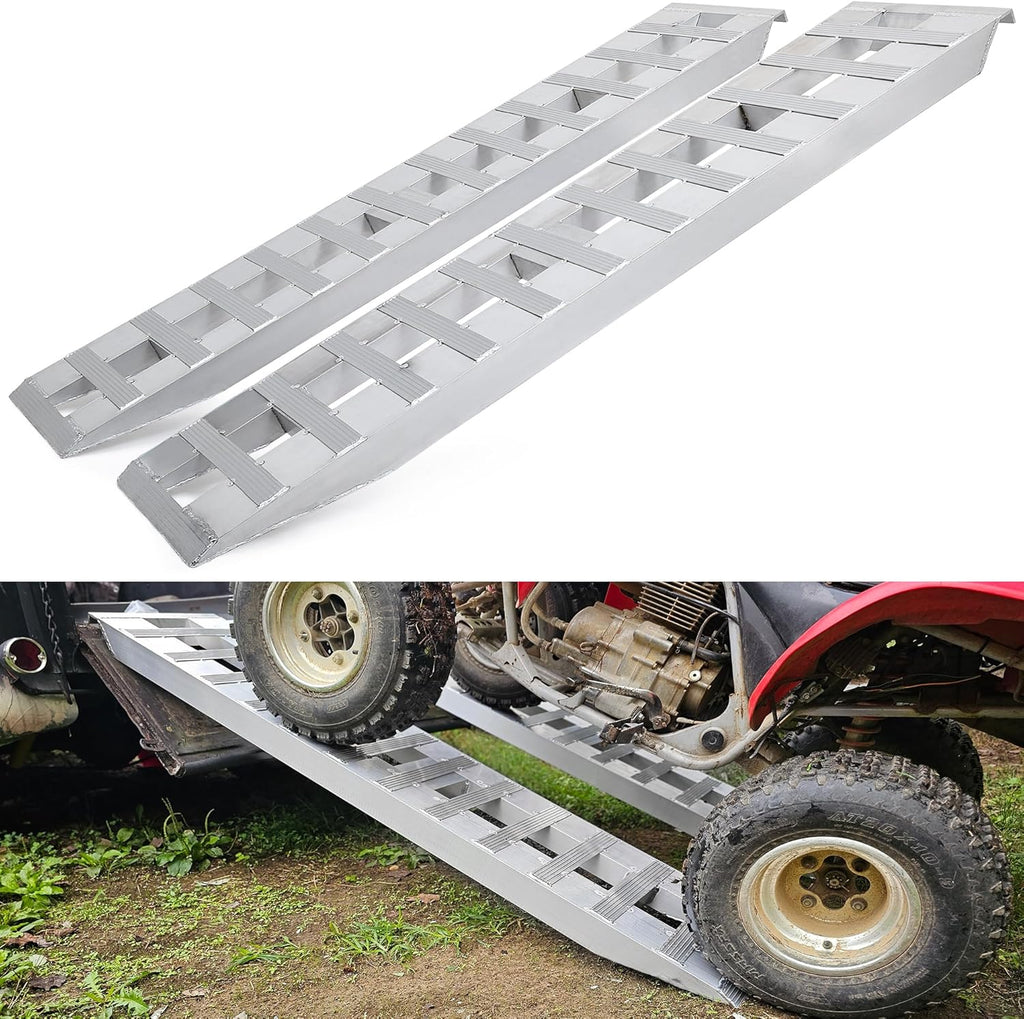 YITAMOTOR® 2pcs 6000lbs 84" x 14" Aluminum Trailer Ramps, Loading Ramps Car ATV Truck Auto Hauler Knife & Hook Ends