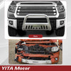 YITAMOTOR® Bull Bar Compatible for 2007-2021 Toyota Tundra/2008-2022 Sequoia, 3" Stainless Steel Tubing Brush Push Bar Front Bumper Grille Guard - Chrome