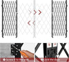 Double Folding Security Gate, 85" H x 150" W, Steel Accordion Design, 360° Rolling, Barricade Gate with Keys, Aluminium Mesh