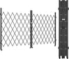 Double Folding Security Gate, 85" H x 150" W, Steel Accordion Design, 360° Rolling, Barricade Gate with Keys, Aluminium Mesh