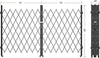 Double Folding Security Gate, 85" H x 150" W, Steel Accordion Design, 360° Rolling, Barricade Gate with Keys, Aluminium Mesh