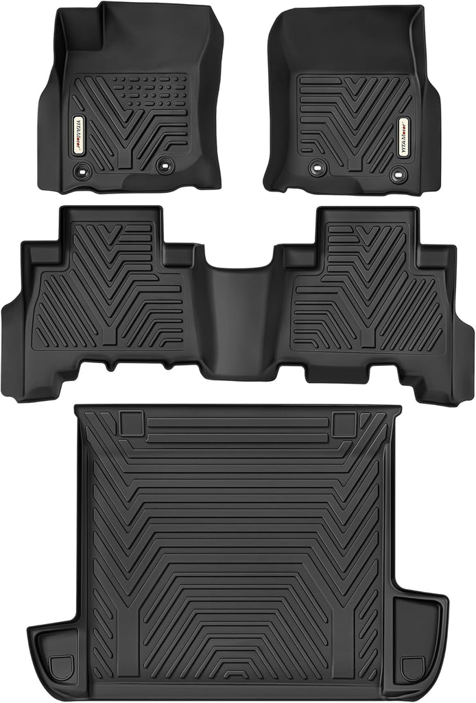 YITAMOTOR® Custom Fit All-Weather Floor Mats & Cargo Liner Set for 2024 Toyota 4Runner (2013-2024, 5 Passenger Model w/o Sliding Rear Tray), TPE, Black