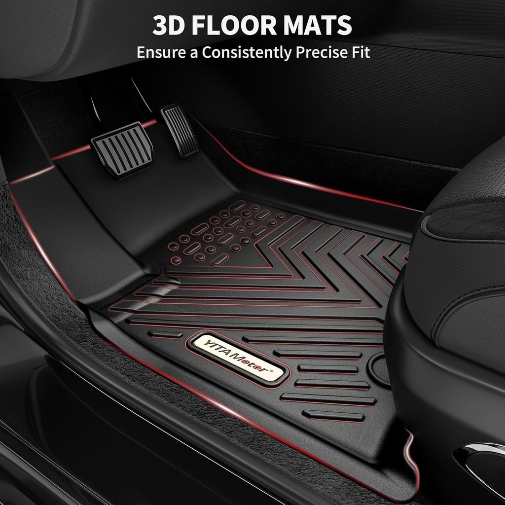 YITAMOTOR® Custom Fit All-Weather Floor Mats & Cargo Liner Set for 2024 Toyota 4Runner (2013-2024, 5 Passenger Model w/o Sliding Rear Tray), TPE, Black