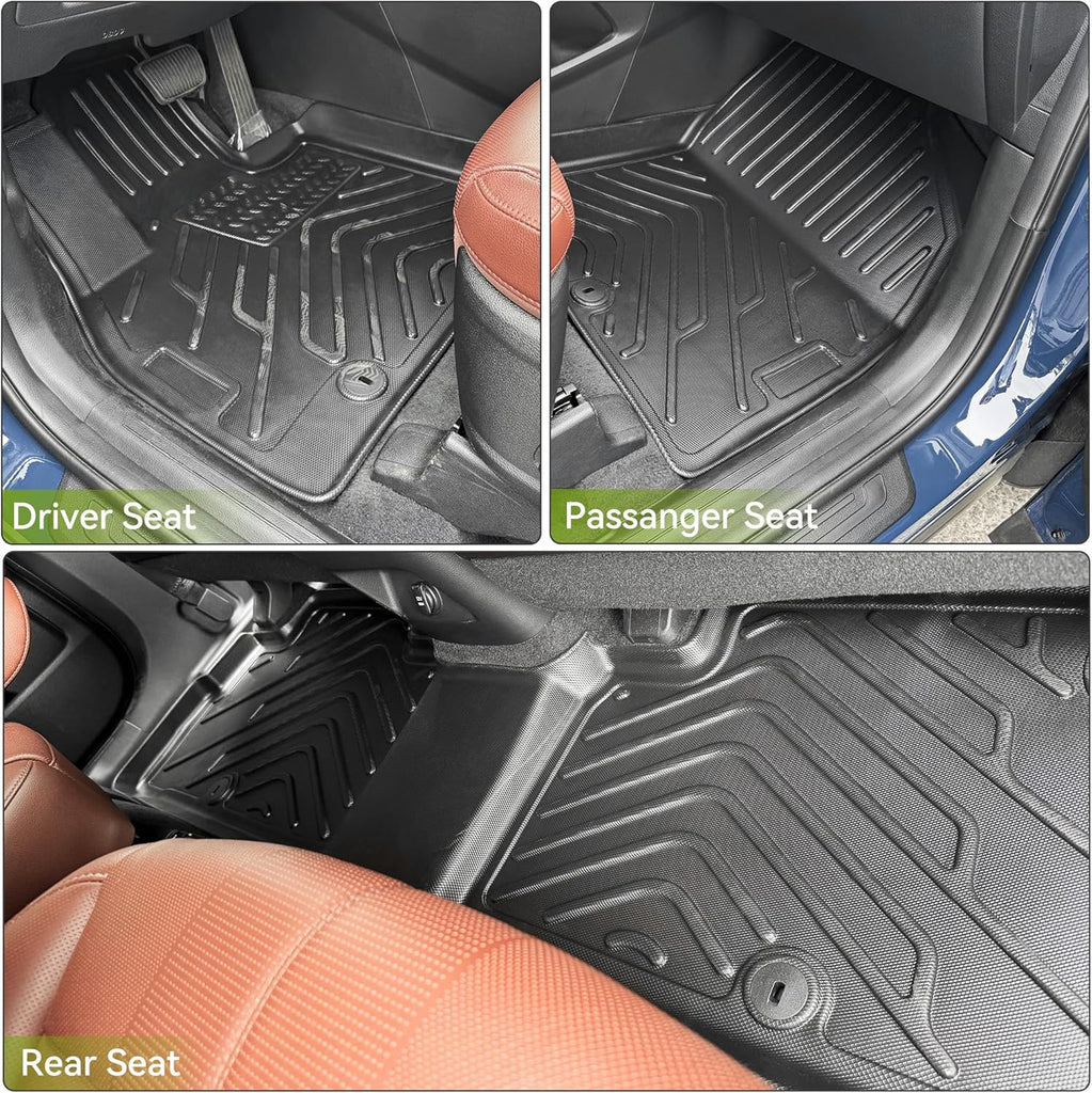 YITAMOTOR® Floor Mats Cargo Mats for 2020-2024 Kia Telluride 7 & 8 Seats Trunk Mat, All Weather TPE Custom Fit for Floor Liners Cargo Liner Heavy Duty Waterproof Car Mats Telluride Accessories, Black