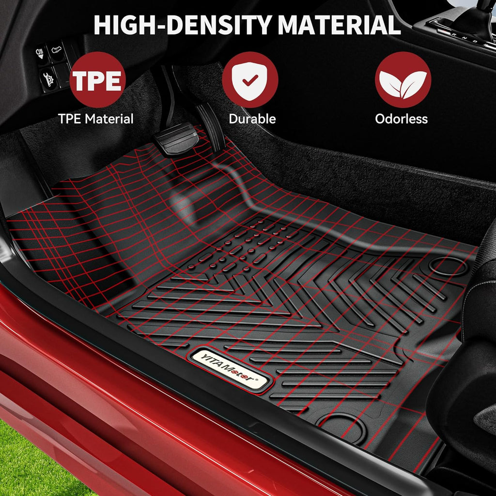 YITAMOTOR® Floor Mats Compatible with 2014-2020 Chevrolet Impala, Custom Fit Black TPE Floor Liners 1st & 2nd Row All-Weather Protection