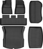 YITAMOTOR® Floor Mats Fit for 2024 Tesla Model 3 Highland, Includes 2 Rows & Cargo Liner Set, Full Cover Car Mats with Front Rear Cargo Mat TPE All-Weather Floor Mats Model 3 Accessories 2024 Full Set