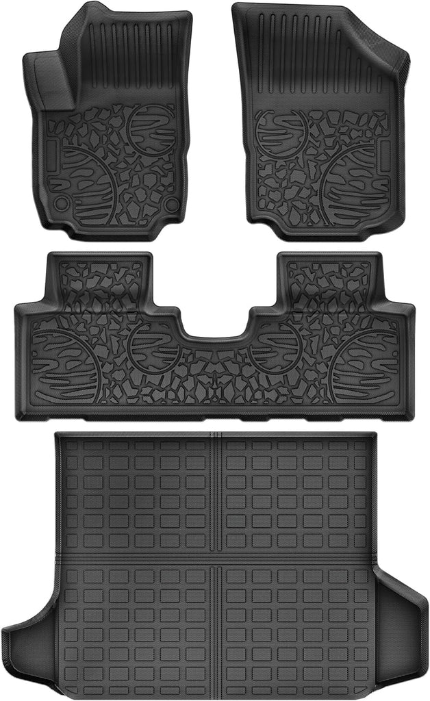 YITAMOTOR® Floor Mats & Cargo Liner Fit for 2018-2022 2023 2024 Chevy Equinox, Custom Fit TPE All Weather Chevrolet Equinox Floor Liner and Rear Cargo Mat Waterproof Car Accessories Black