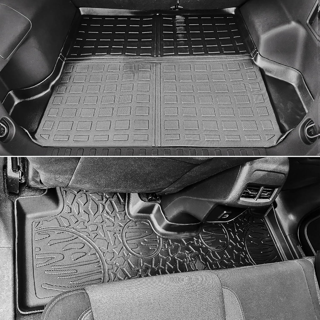 YITAMOTOR® Floor Mats & Cargo Liner Fit for 2018-2022 2023 2024 Chevy Equinox, Custom Fit TPE All Weather Chevrolet Equinox Floor Liner and Rear Cargo Mat Waterproof Car Accessories Black