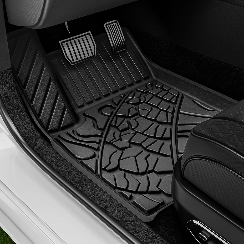 YITAMOTOR® Floor Mats & Cargo Mats for 2018-2024 Jeep Wrangler JL Unlimited 4-Door with Subwoofer (Non JK or 4XE), TPE All-Weather Front Rear Row Floor Liners Cargo Liners Car Mats Full Set, Black