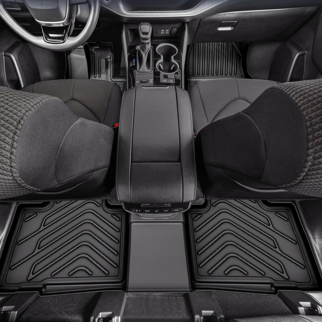 YITAMOTOR® Custom Fit Floor Mats for 2018-2024 Ford Expedition 7-Seat with 2nd Row Bucket Seats, TPE All-Weather 1st, 2nd, 3rd Row Floor Liners and Trunk Cargo Mat Set