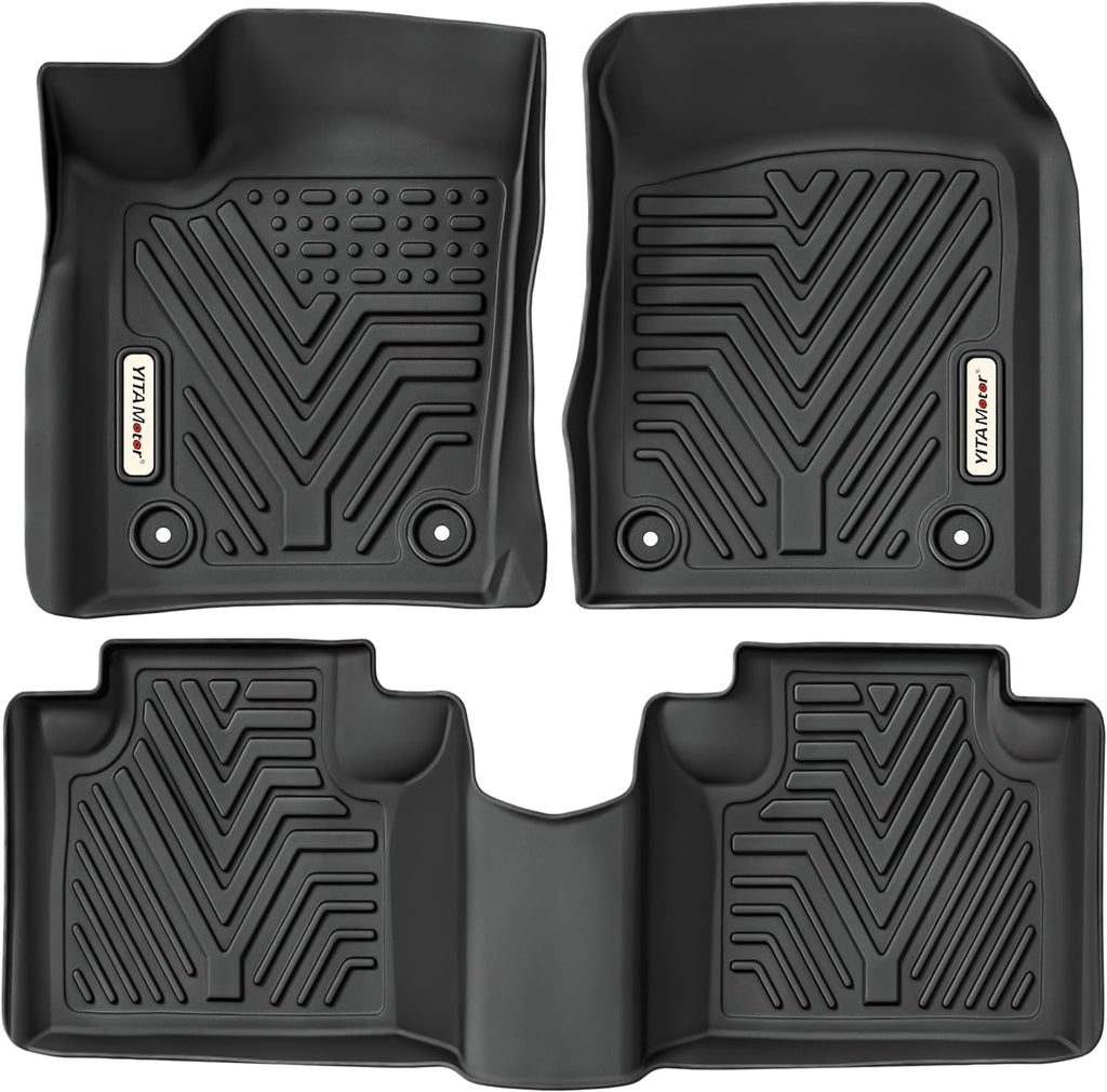 YITAMOTOR® All Weather Floor Mats for 2022 Jeep Grand Cherokee WK, 2016-2021 Jeep Grand Cherokee/Dodge Durango, Custom Fit Floor Liners for 1st & 2nd Row, Black