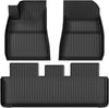 YITAMOTOR® 3D Molded All-Weather Floor Mats for 2024 Tesla Model 3 Highland, 3-Piece TPE Liners