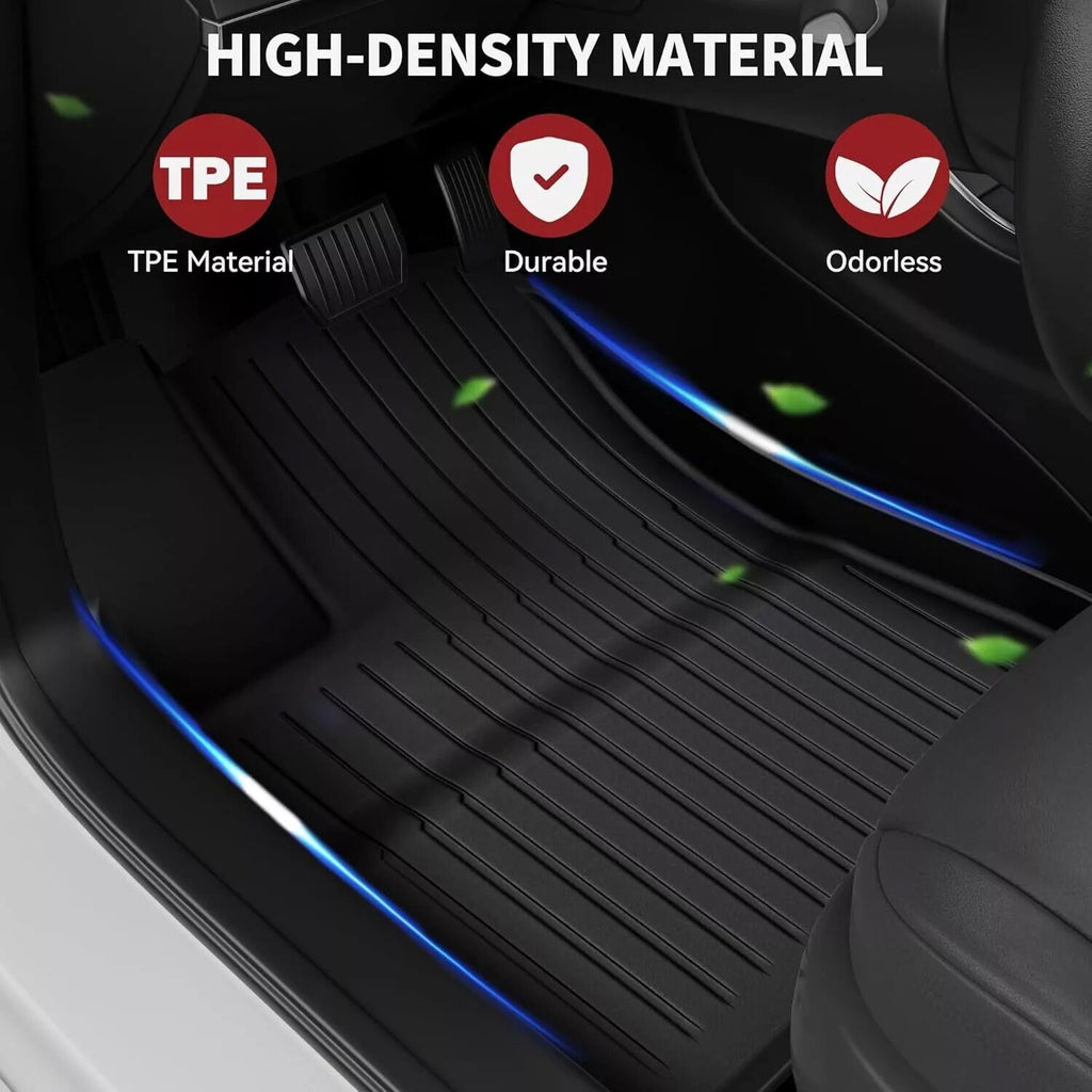 YITAMOTOR® 3D Molded All-Weather Floor Mats for 2024 Tesla Model 3 Highland, 3-Piece TPE Liners