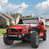 YITAMOTOR®  Rock Crawler Front Bumper Compatible with 07-18 Jeep Wrangler JK and JK Unlimited, Built-in 90W LED Light Bar w/ 2x 60W Fog Light, Wiring Harness, Winch Plate and D-rings Textured Black