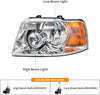 YITAMOTOR® Headlight Assembly Compatible with 2003 2004 2005 2006 Ford Expedition (Chrome Housing Clear Lens)