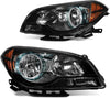 YITAMOTOR® Headlight Assembly Compatible with 2009-2012 Chevrolet Malibu Replacement Headlamp Black Housing Left and Right Set