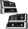 YITAMOTOR® Projector Headlight Assembly kit Compatible with 2003 2004 2005 2006 Avalanche Silverado 1500 2500 3500/2007 Silverado Classic Headlamp Black Housing and Clear Reflector